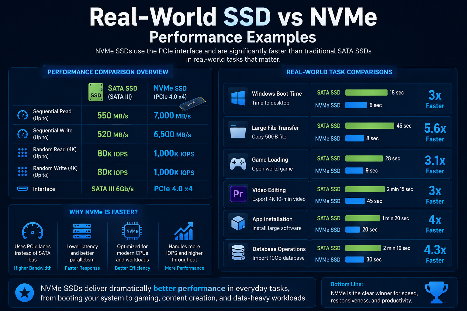 Real-World SSD vs NVMe Performance Examples