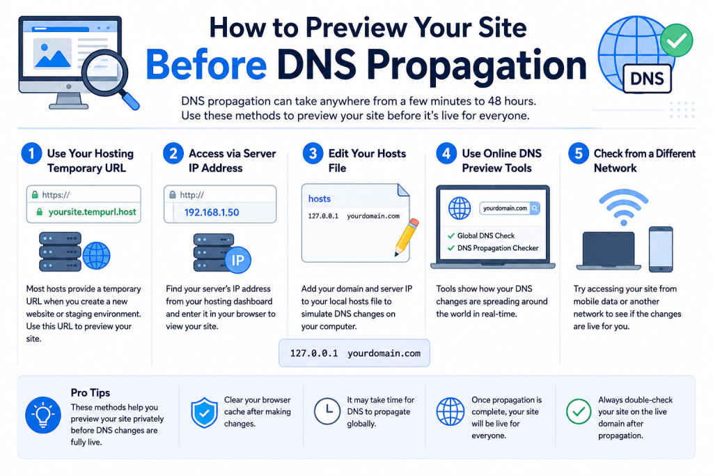 how can preview your site