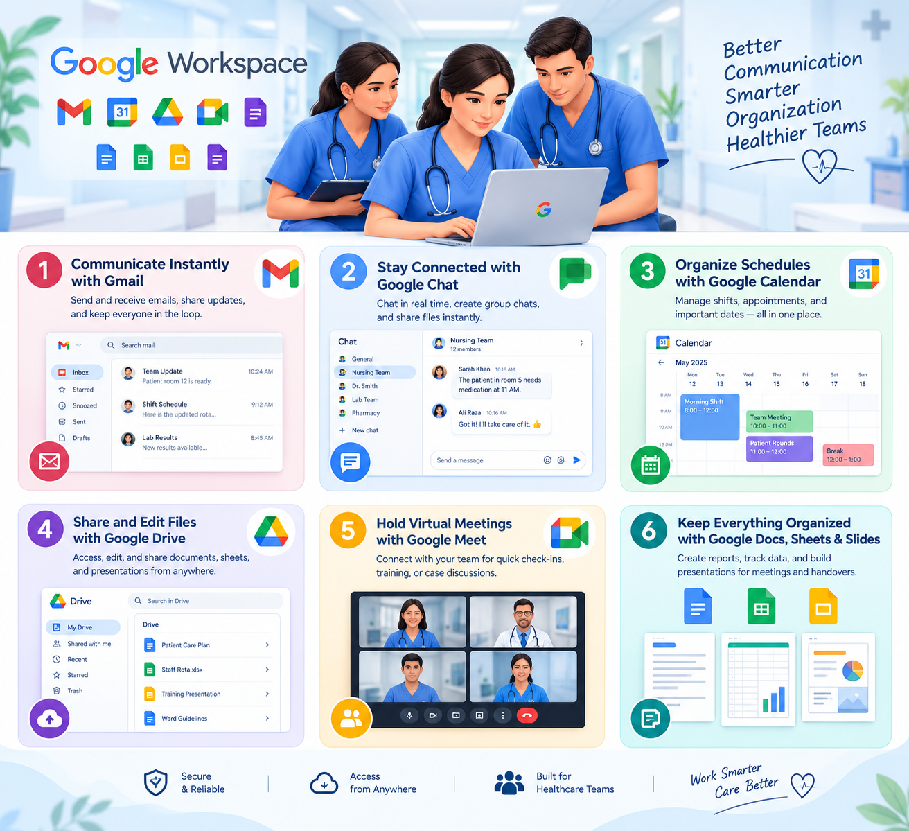 How Nurses Can Use Google Workspace for Team Communication and Organization