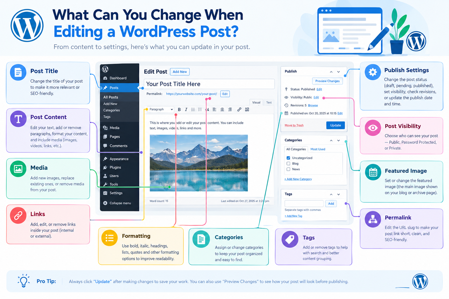 What Can You Change When Editing a WordPress Post?